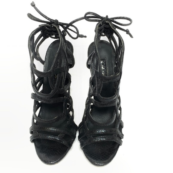 TOPSHOP Resort black caged heel #967 - Picture 3 of 8